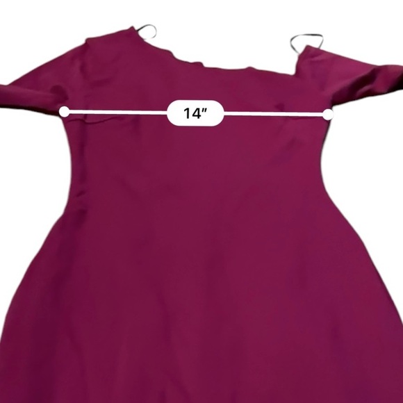 Lulus Precious Thing Magenta Asymmetrical Off The Shoulder Mini‎ Dress Sz S NEW - Picture 10 of 13